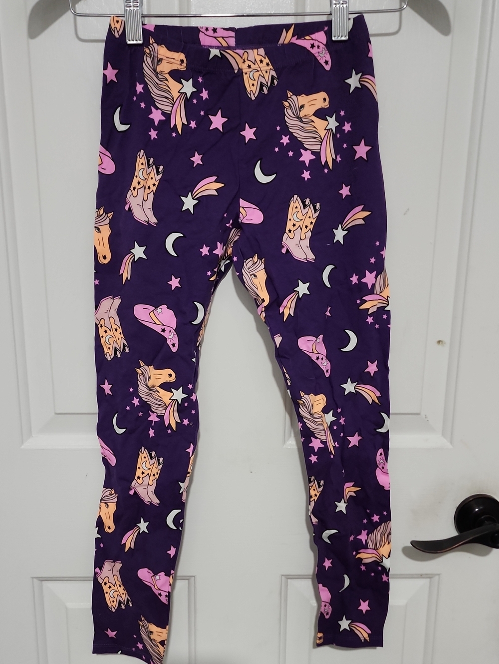 Girls Purple Unicorn & Stars Leggings